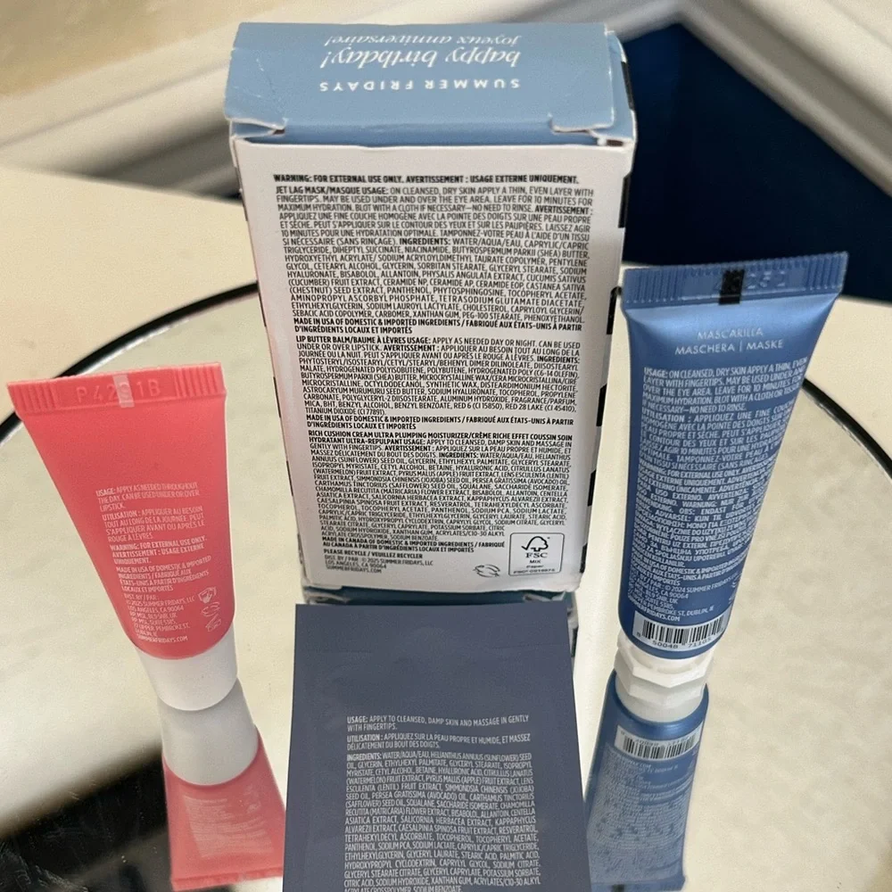Summer Fridays Set—Jet Lag Mask & Pink Sugar Lip Butter + Sample Cushion Cream